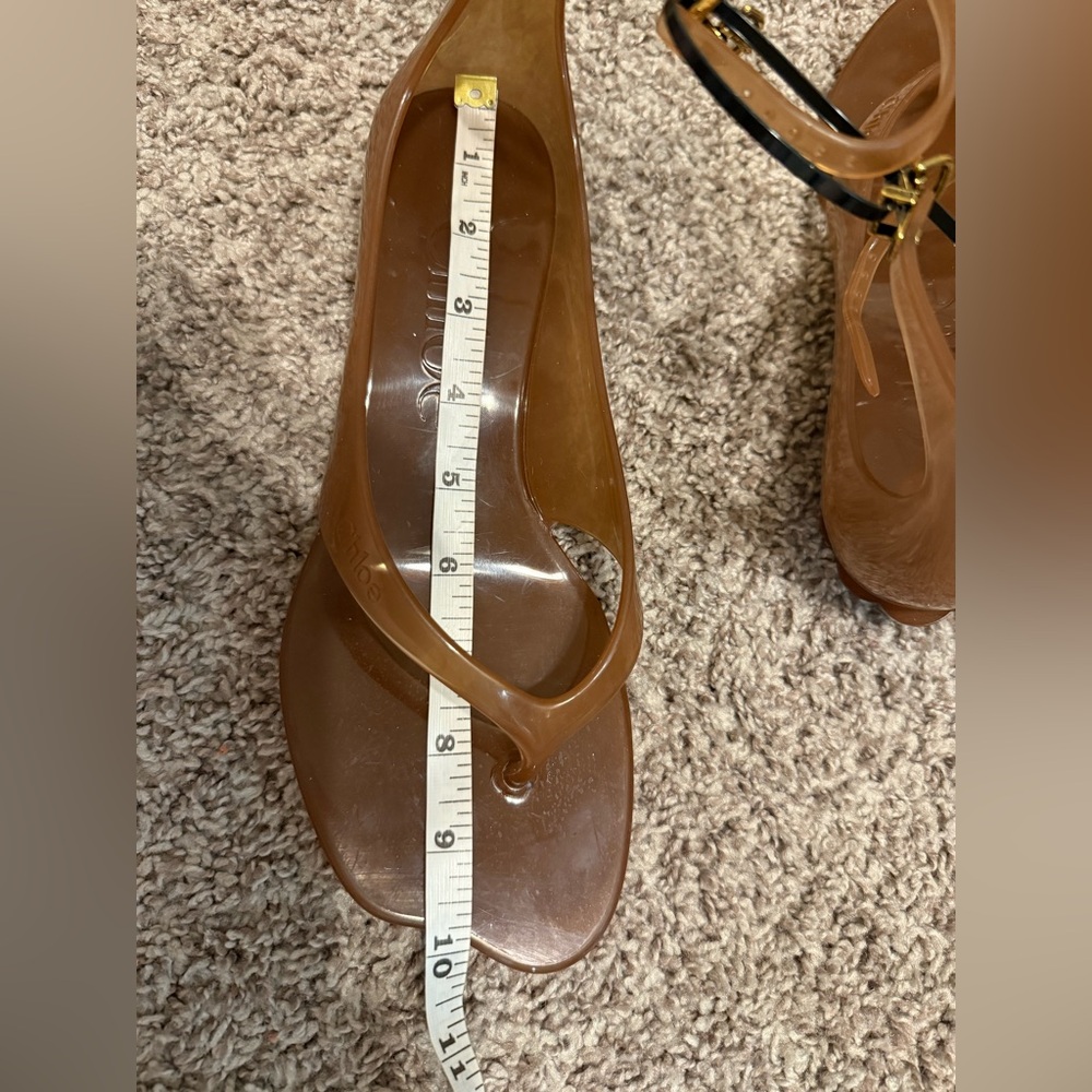 Chloe Brown Sandals Elegant Leather Straps - Picture 9 of 10